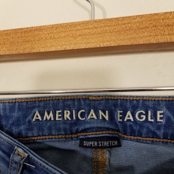 American Eagle Super Hi-Rise Jegging Super Stretch Jeans Blue Size 0 - Picture 3 of 7